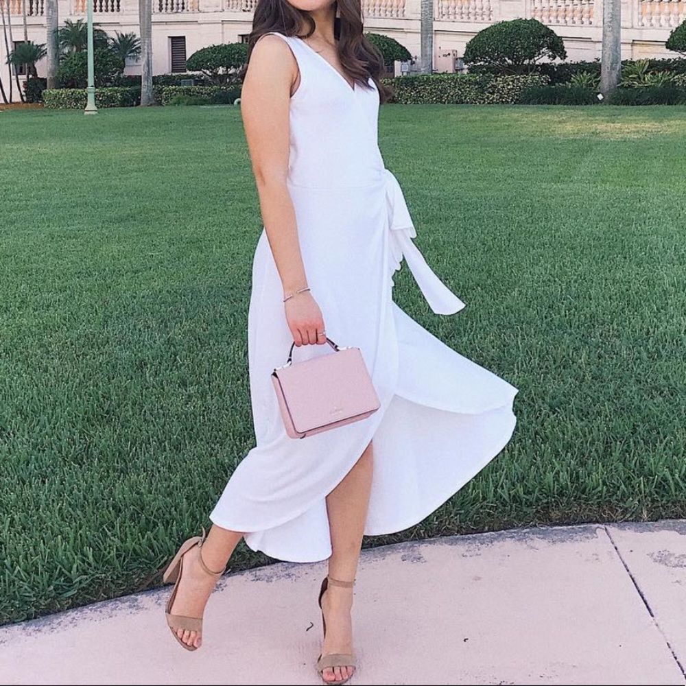 White wrap dress